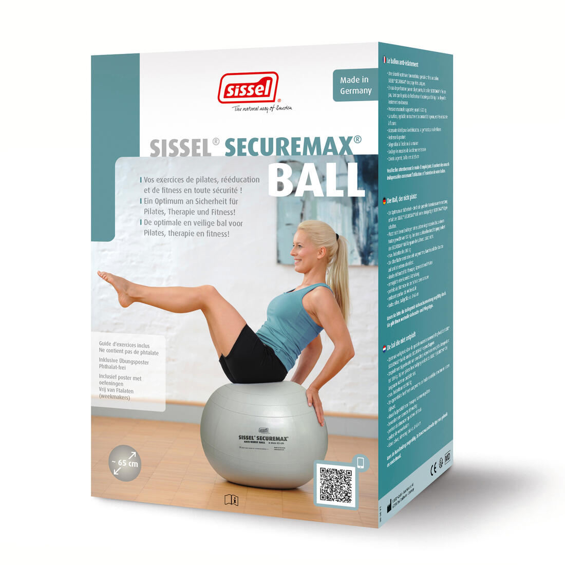 Gym Ball Secure Max Fitness Size 2 65 cm - Γκρι