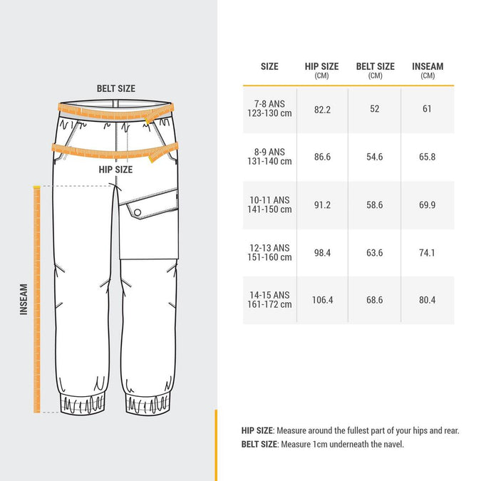 CHILDREN'S WARM WATER-REPELLENT HIKING TROUSERS - SH100 - AGE 7-15, photo 10 of 7