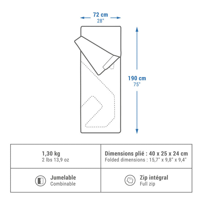 CAMPING SLEEPING BAG - ARPENAZ 15°, photo 13 of 9