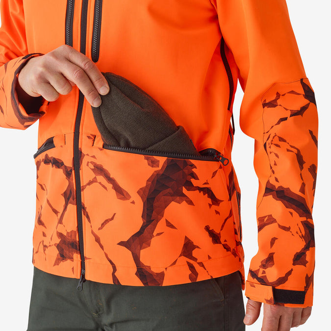 Hunting softshell jacket neon orange 500, photo 14 of 10