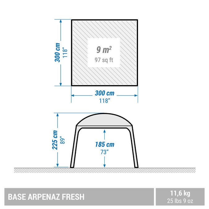Gazebo Camping Shelter With Sides - Arpenaz, photo 18 of 14
