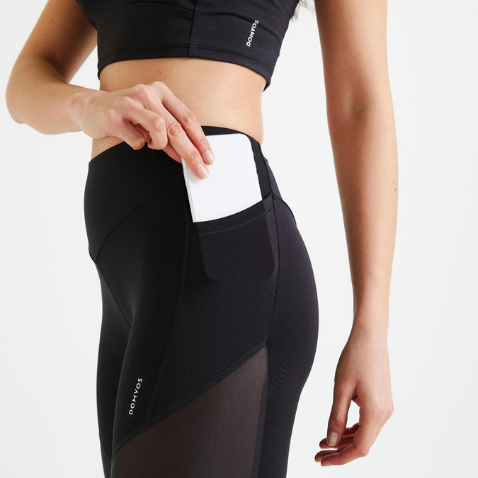 Women's High-Waisted Bi-Material Cardio Fitness Leggings, photo 9 of 5