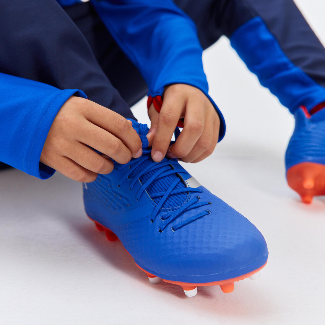 Kids' Lace-Up Football Boots Viralto III FG - Blue/Neon - Decathlon Cyprus