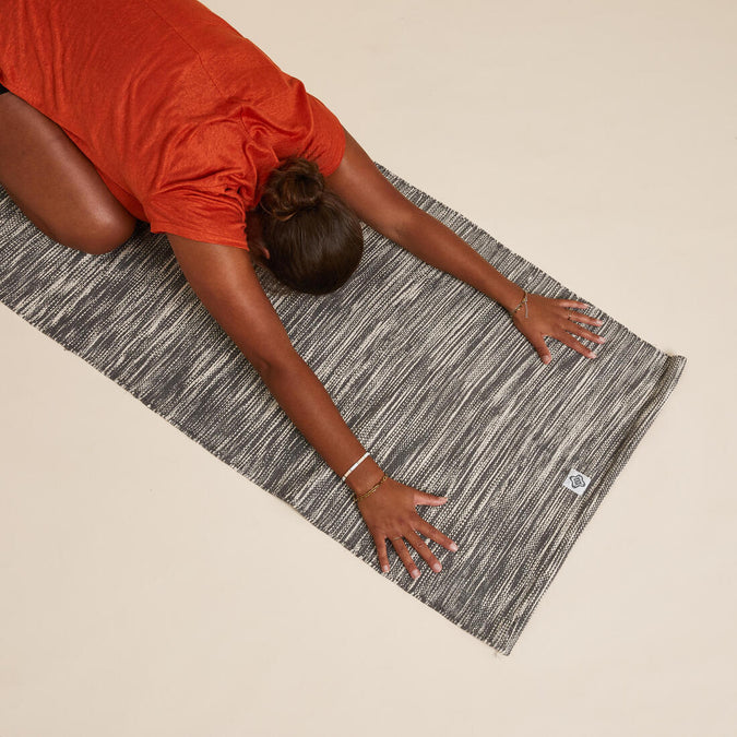 Gentle Yoga Cotton Mat/Over-Mat 183 cm ⨯ 68 cm ⨯4 mm - Mottled Grey - Decathlon Cyprus, photo 9 of 6