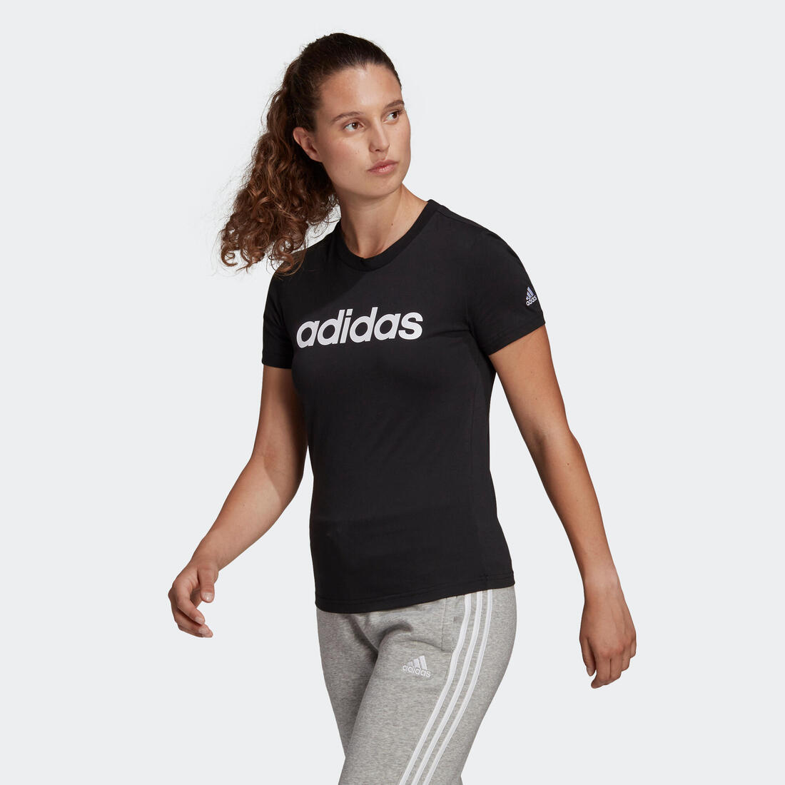 Women's Low-Impact Fitness T-Shirt - Black - Decathlon Cyprus