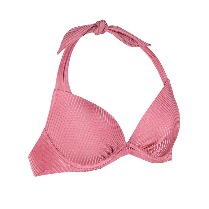 Women's Push-Up Swimsuit Top with Fixed Padded Cups ELENA - RIBBED PLAIN - Decathlon Cyprus, photo 12 of 9