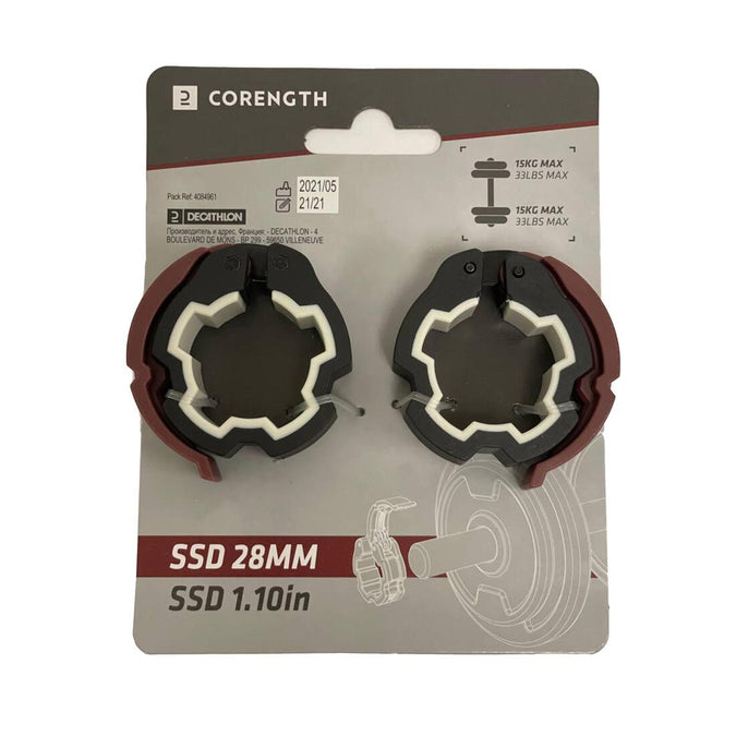 Pair of Weight Training Disc Collars - 28 mm - Decathlon Cyprus, photo 8 of 4