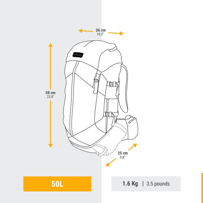 Women's Trekking Backpack 50 L MT100 EASYFIT - Decathlon Cyprus, photo 21 of 17