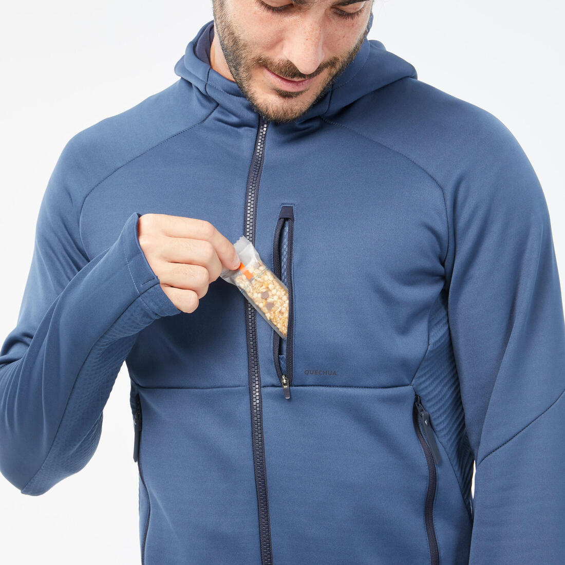 Men's Hiking Fleece Jacket - mh500 Hood
