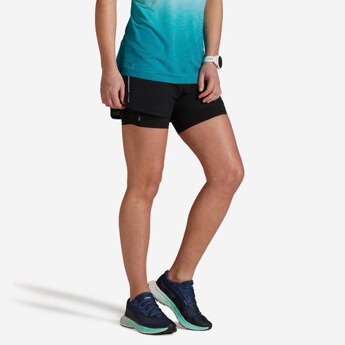 





Run 500 comfort women's breathable 2-in-1 running shorts