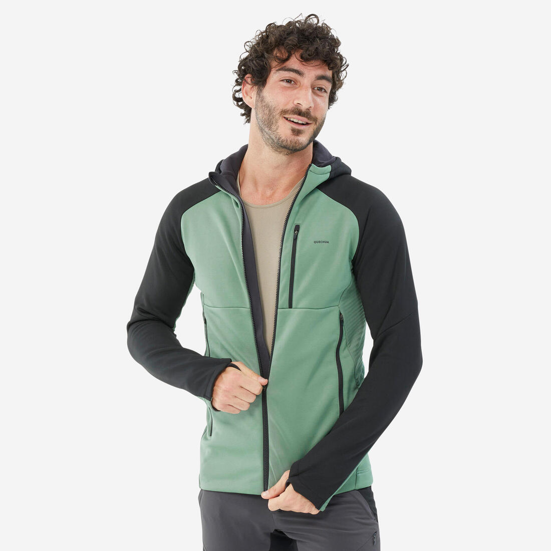 Men's Hiking Fleece Jacket - mh500 Hood