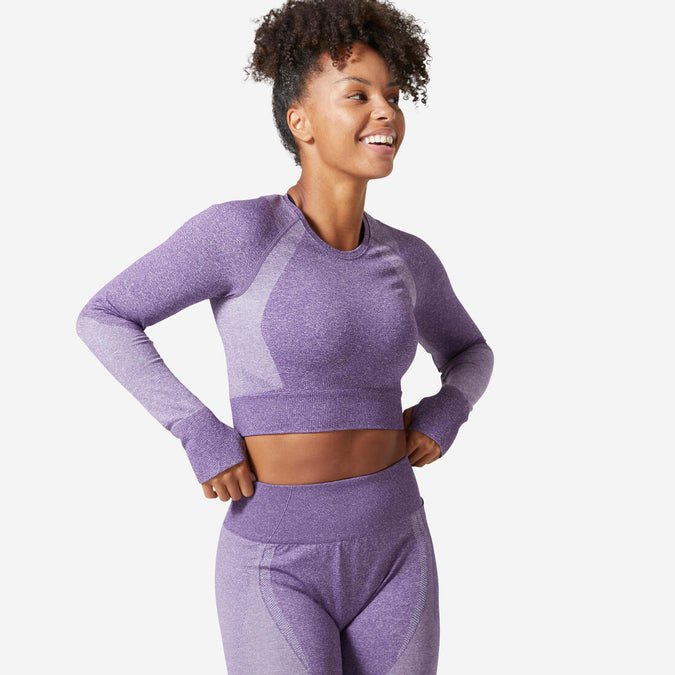 





Long-Sleeved Cropped Seamless Fitness T-Shirt, photo 1 of 6