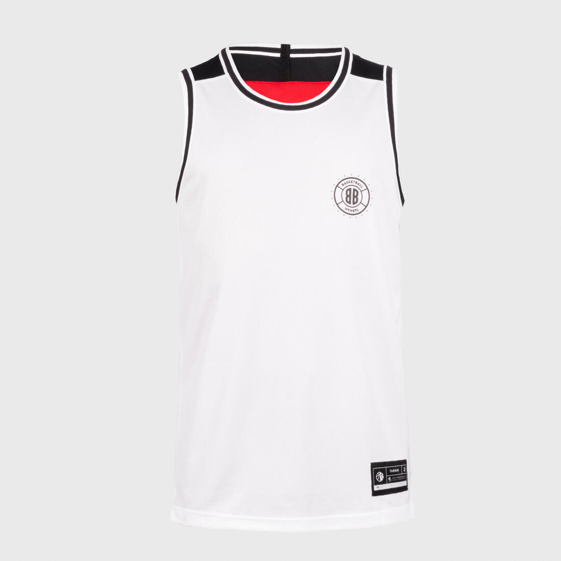Men's/Women's Reversible Sleeveless Basketball Jersey T500R - Grey/Black Buzzer