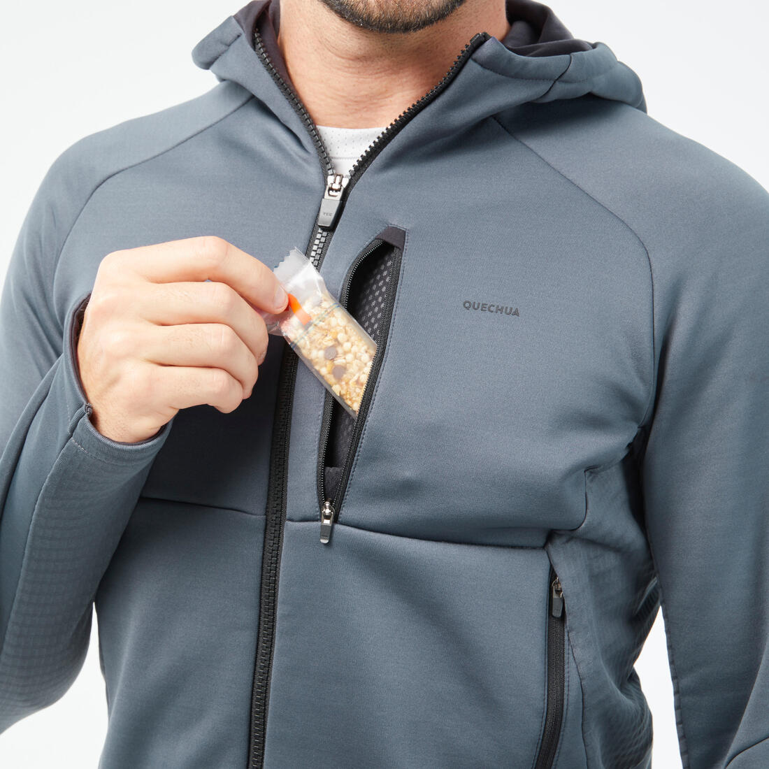 Men's Hiking Fleece Jacket - mh500 Hood