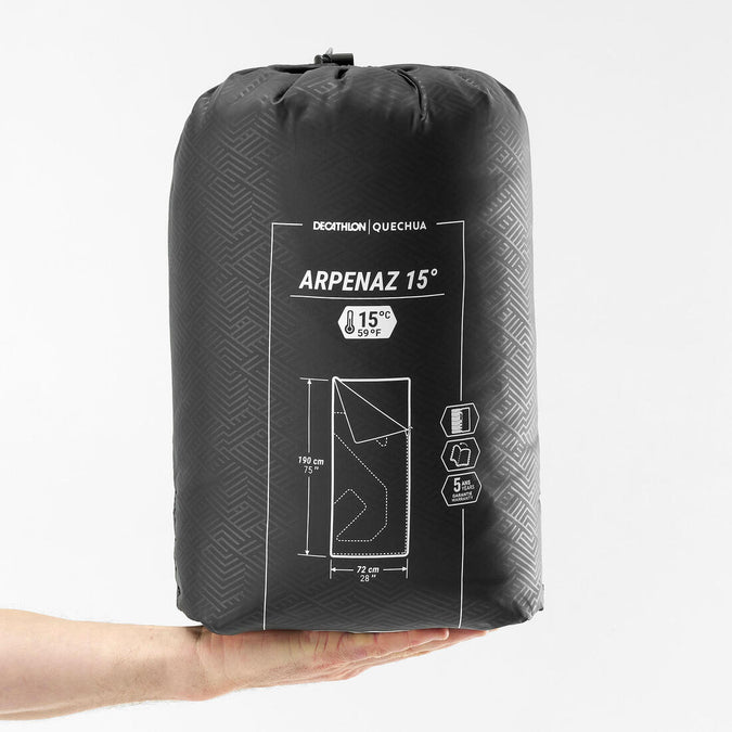 





CAMPING SLEEPING BAG - ARPENAZ 15°, photo 5 of 9