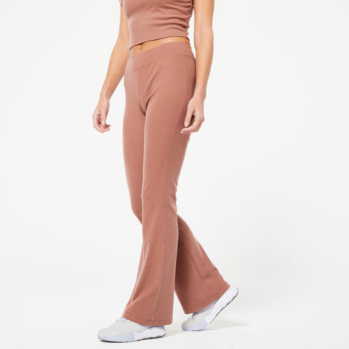 





Women's Wide-Leg Ribbed Leggings - Caramel