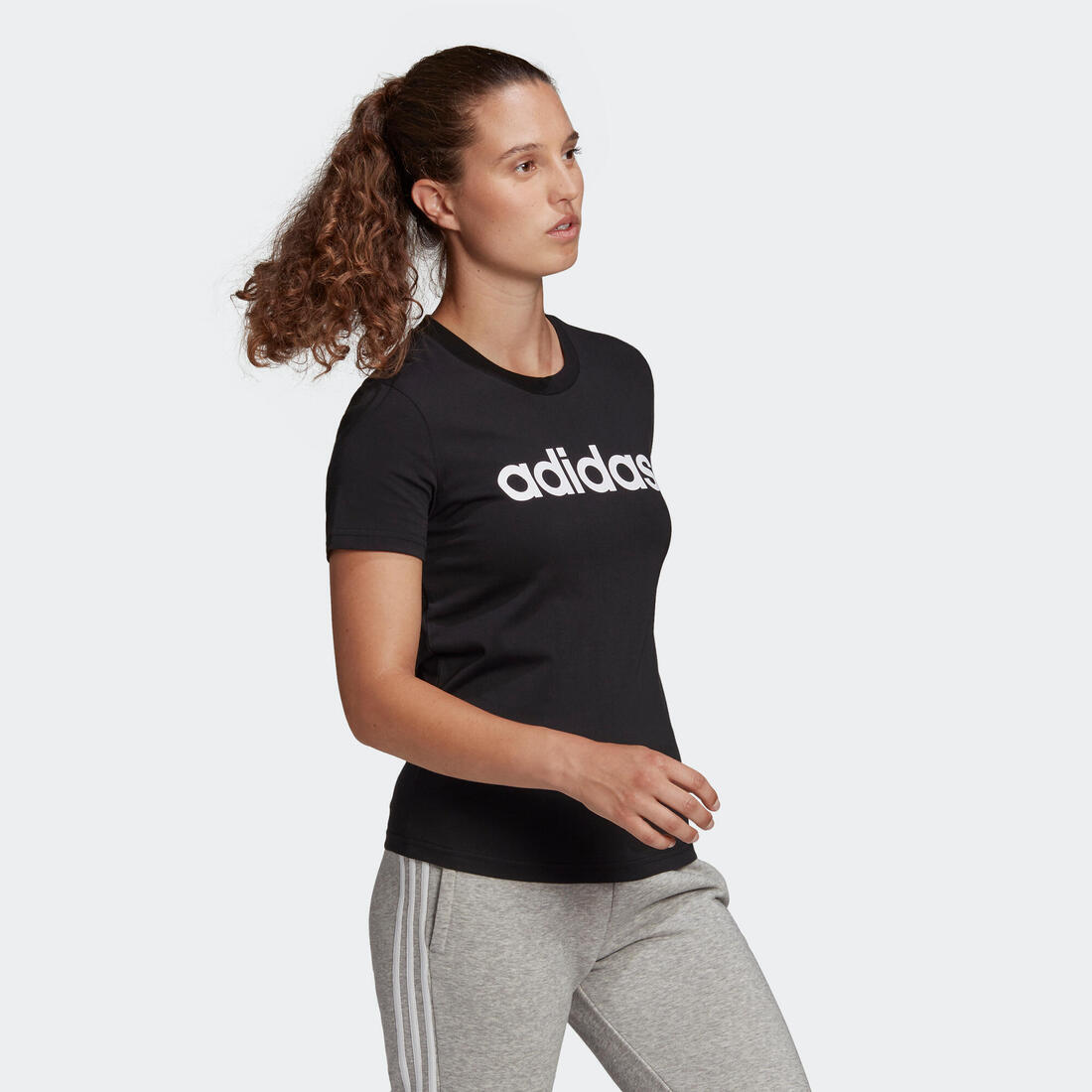 Women's Low-Impact Fitness T-Shirt - Black - Decathlon Cyprus