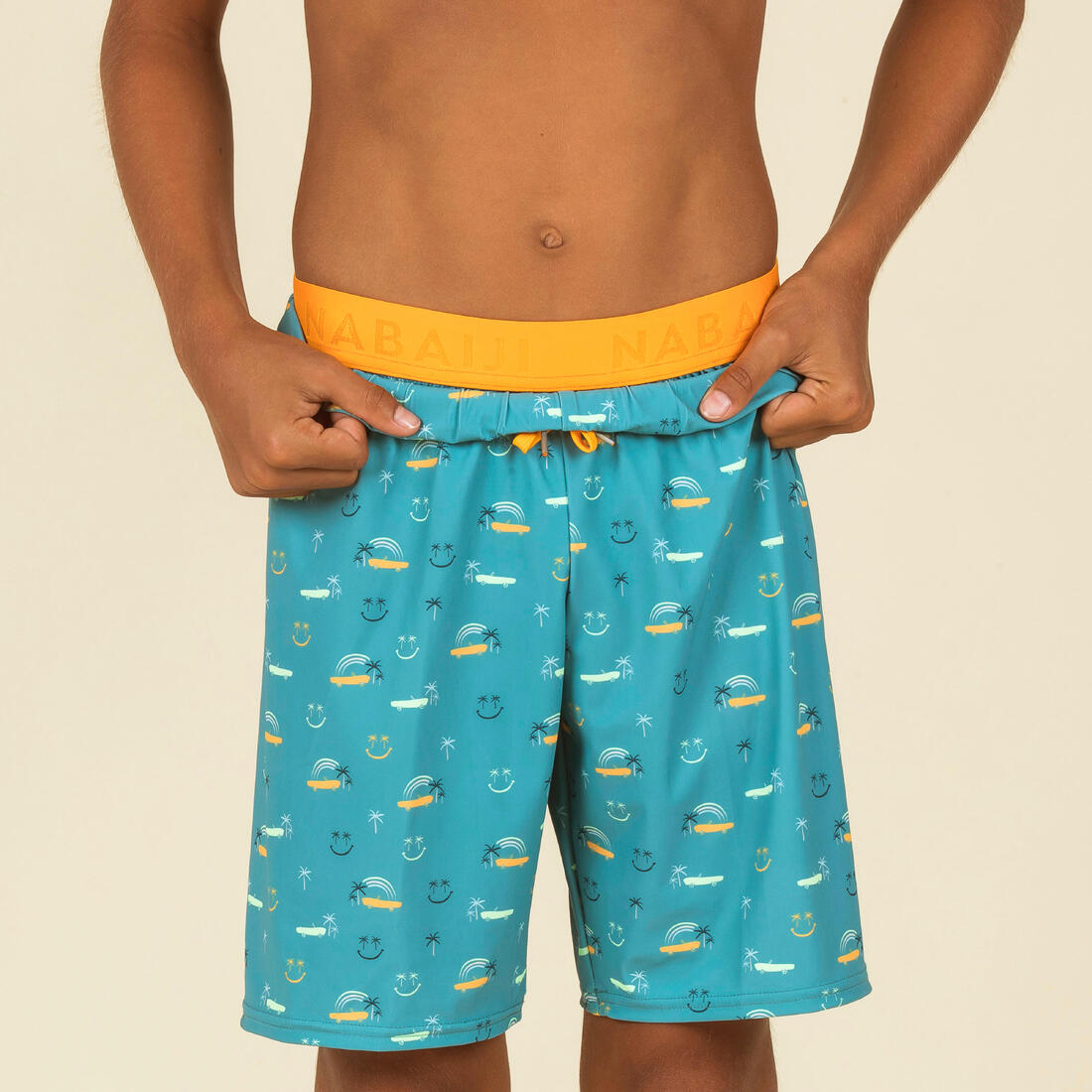 BOYS' LONG SWIMMING SWIM SHORTS 100 - BLACK PLAYA - Decathlon Cyprus