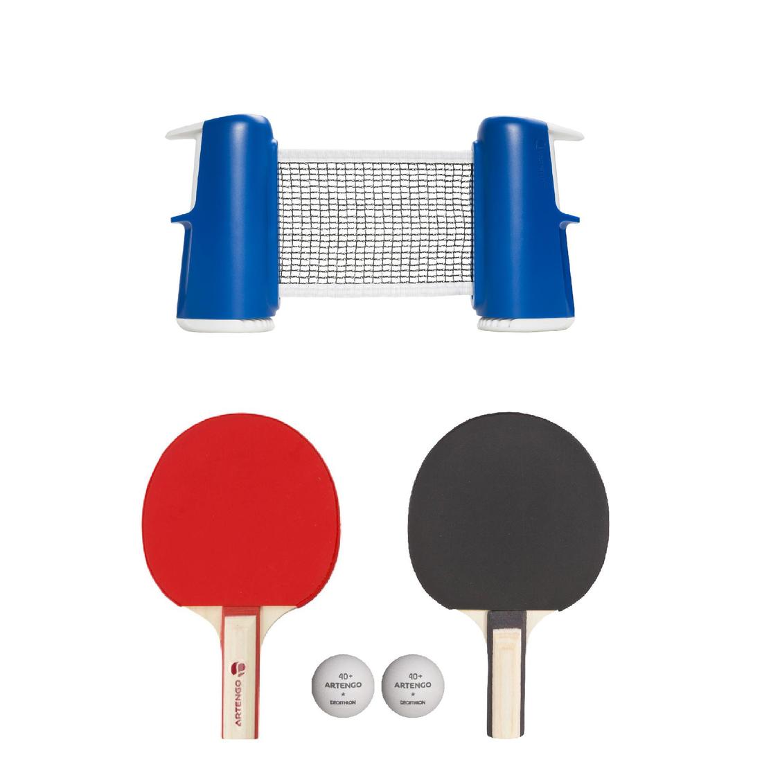 Small Indoor Table Tennis Set with a Rollnet + 2 Table Tennis Bats + 2 Balls - Decathlon Cyprus