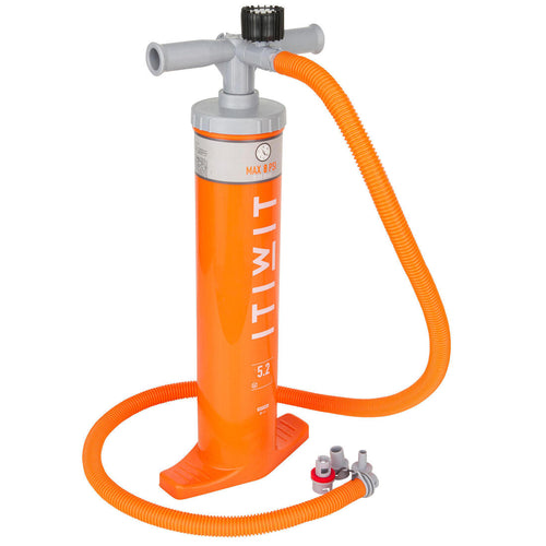 





Dual-action low-pressure hand pump for canoes and kayaks 2x2.6L 1-8 PSI - Decathlon Cyprus