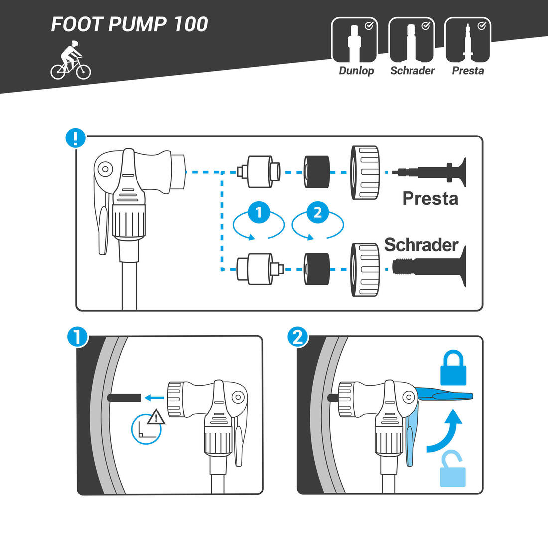100 Floor Pump - Decathlon Cyprus