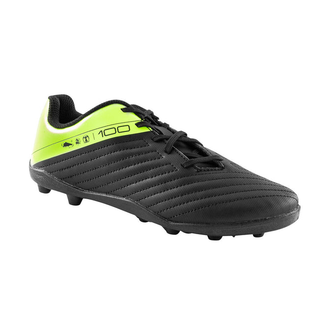 





Kids' Lace-Up Football Boots 100 FG - Black/Yellow - Decathlon Cyprus, photo 1 of 8