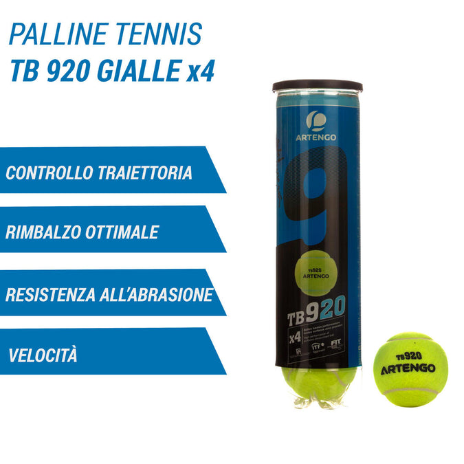 Versatile Tennis Ball TB 920 4 Pack Yellow Decathlon Cyprus