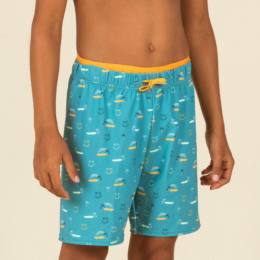 BOYS' LONG SWIMMING SWIM SHORTS 100 - BLACK PLAYA - Decathlon Cyprus