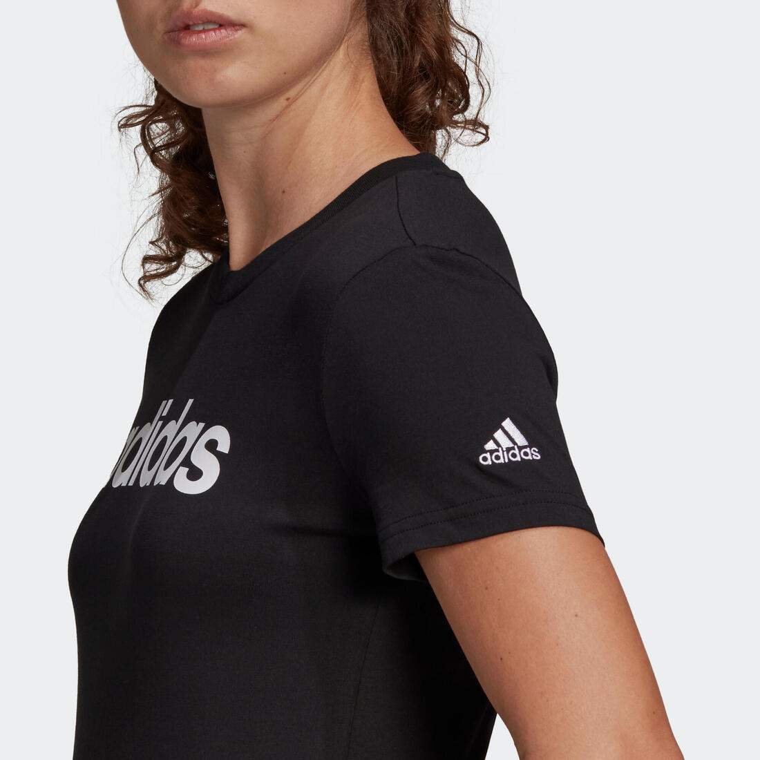 Women's Low-Impact Fitness T-Shirt - Black - Decathlon Cyprus
