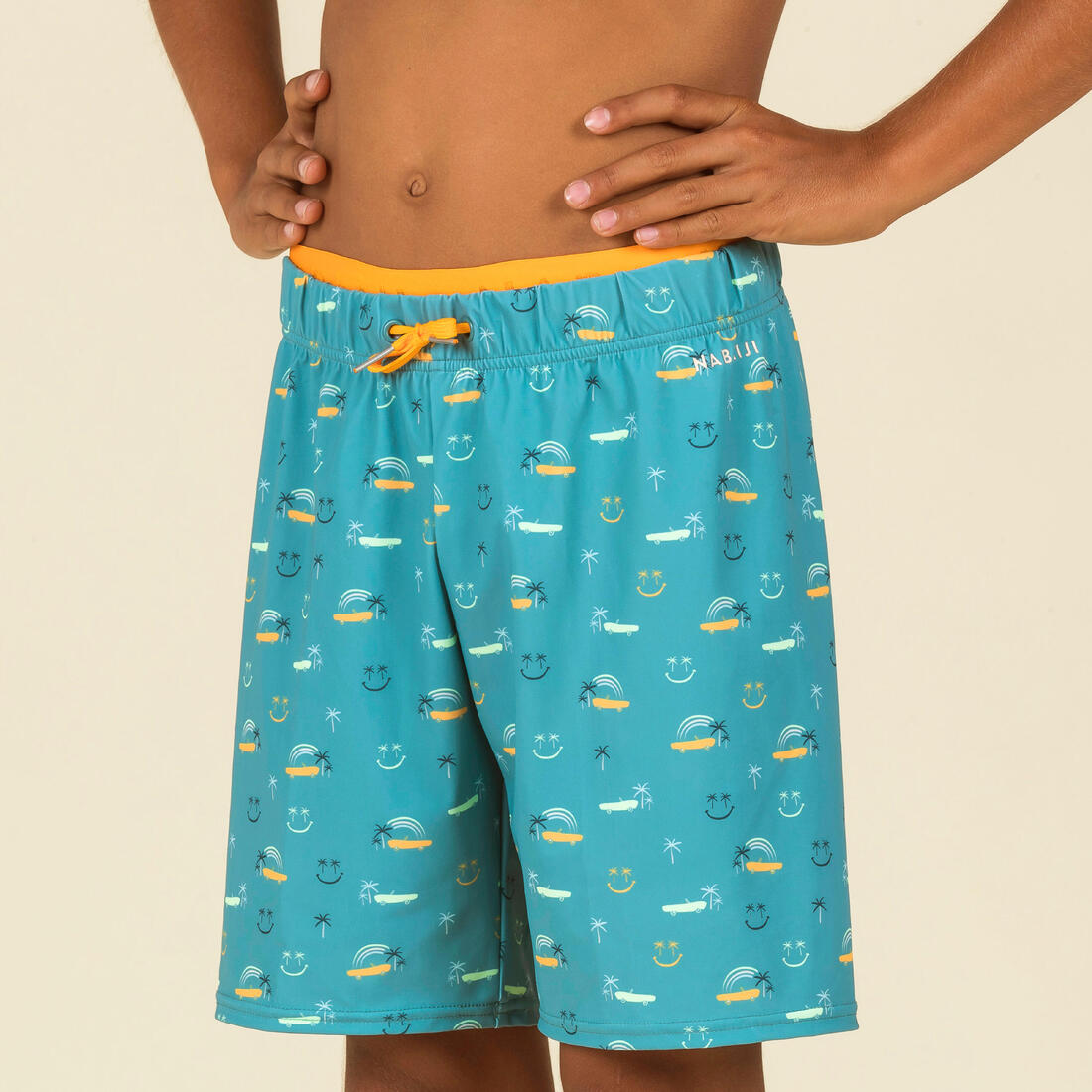 BOYS' LONG SWIMMING SWIM SHORTS 100 - BLACK PLAYA - Decathlon Cyprus